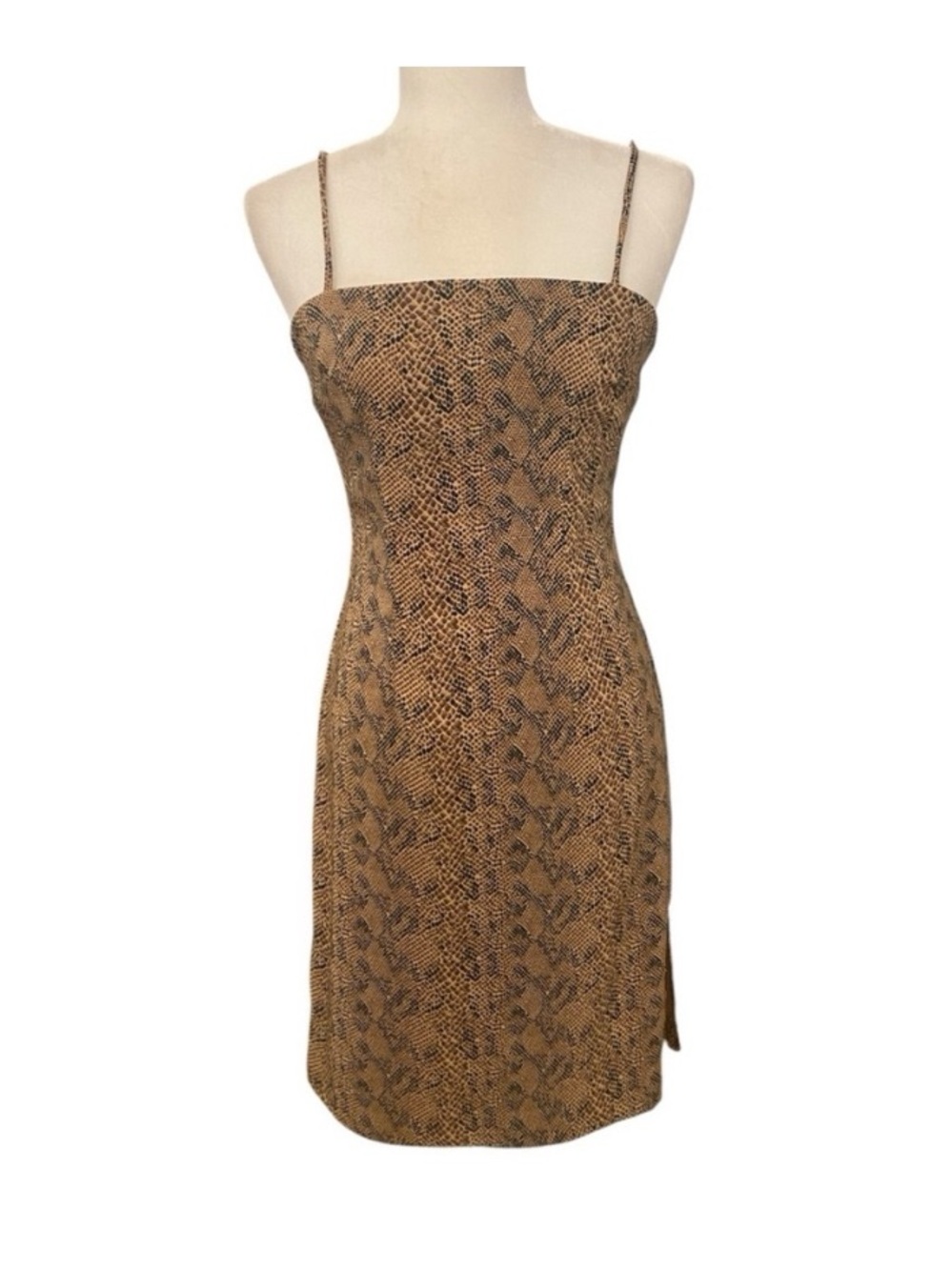 Heart Soul Womens Vintage 90s Snakeskin Print Dress - Picture 1 of 7